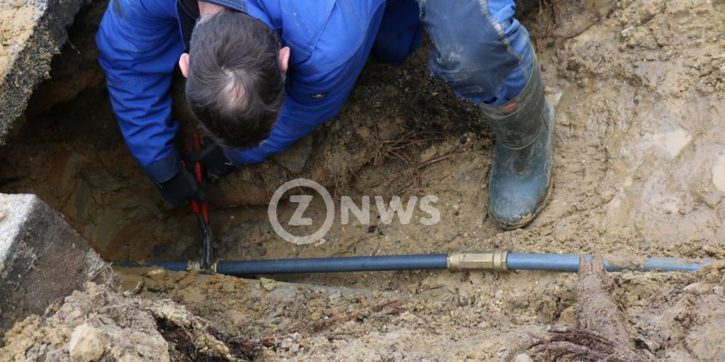 Waterleidingbreuk in Hulsberg