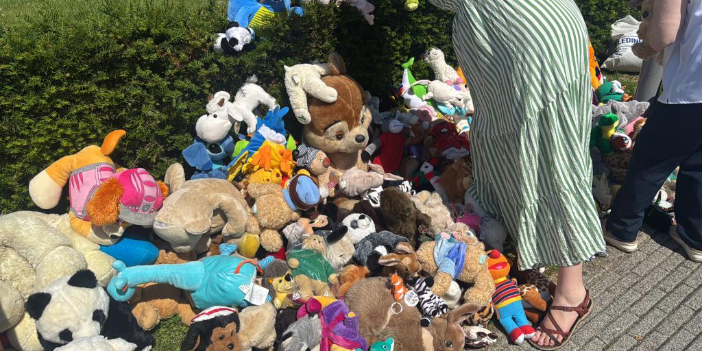 Honderden knuffels bij Zuyderland als protest tegen sluiting geboortecentrum